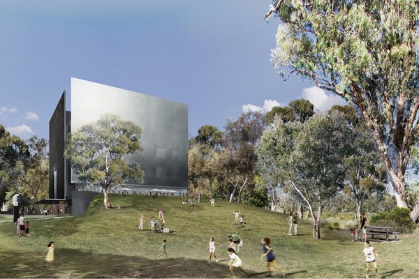 The winning design for the Shepparton Art Museum by Denton Corker Marshall.