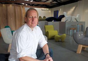 David walley in the yellow diva studio and showroom in melbourne.