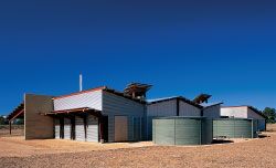 South-west elevation.Water tanks and other
services are located along the southern side.