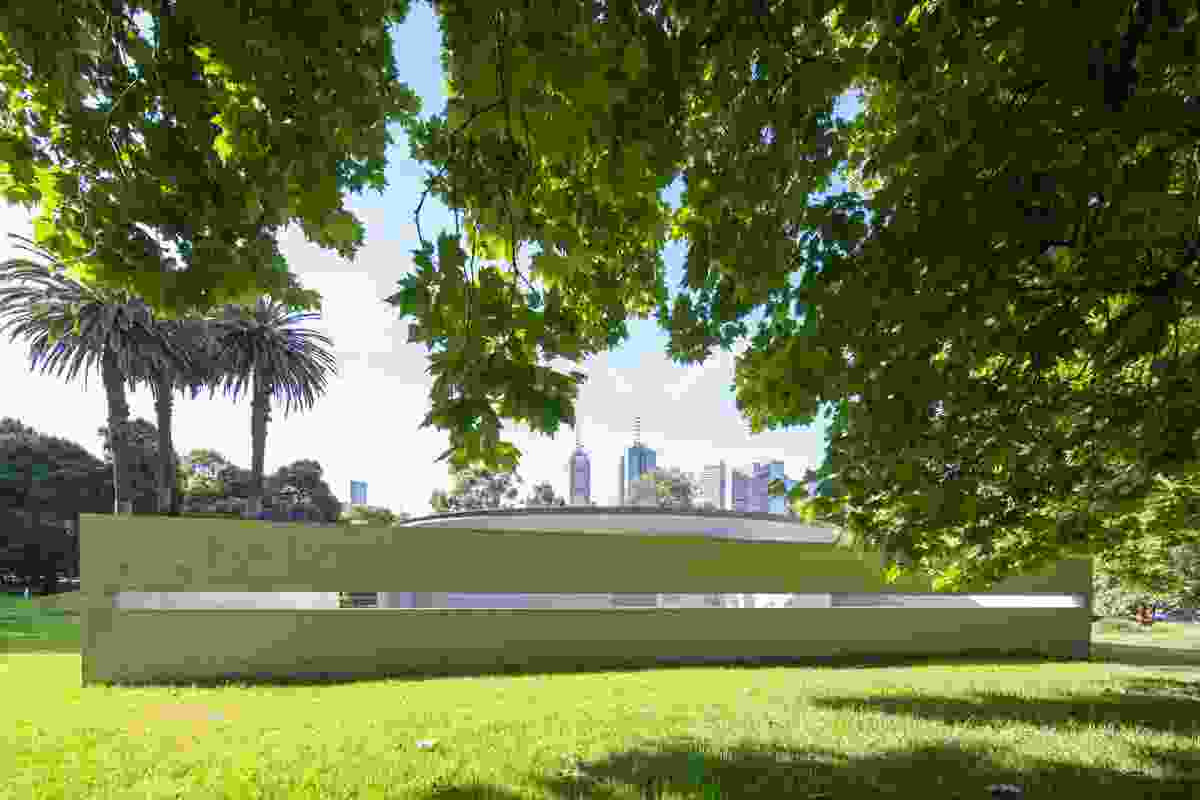 The MPavilion by Tadao Ando is site in close proximity to a heritage-listed plain tree.