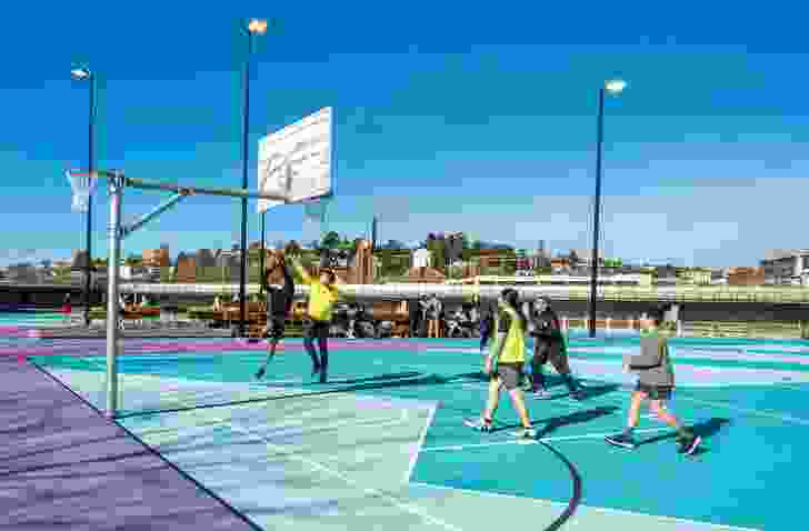 Sports courts at the south-east corner of the precinct encourage further community engagement.