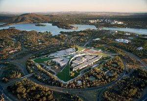Parliament House by Mitchell Giurgola and Thorp.