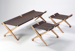 The Camp lounge and stools are derived from the idea of primitive luxury.