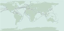 Submarine telecommunication cables around the world (2007).