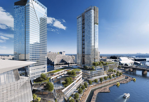 Harbourside Shopping Centre Redevelopment concept proposal by FJMT and Aspect Studios.