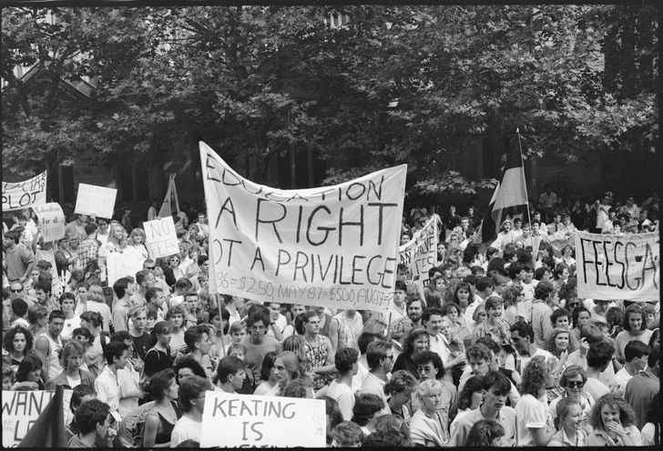 Student fees and education protests, Sydney, March 1987.