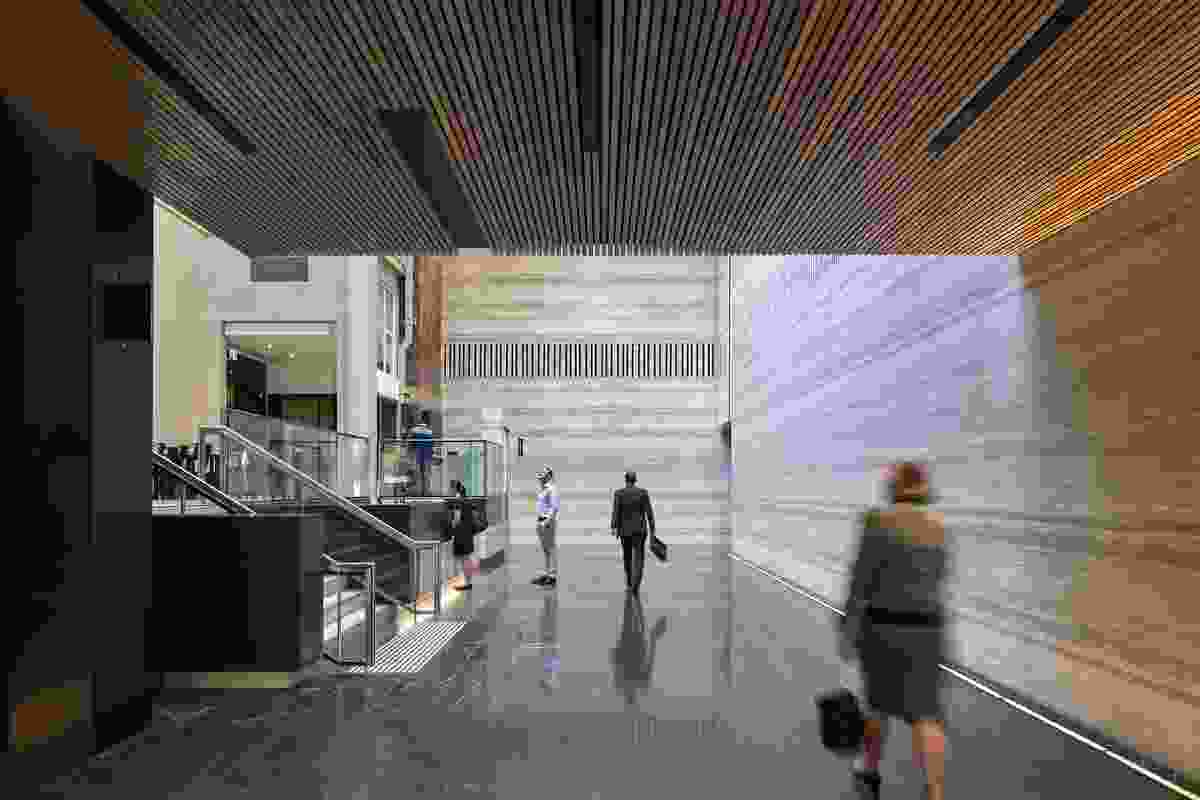 259 Queen Street Main Lobby Refurbishment by Cox Architecture and Ruth Woods Architect.