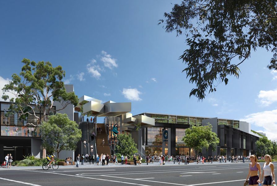 The proposed modifications to the retail and club entrance on Captain Cook Drive.
