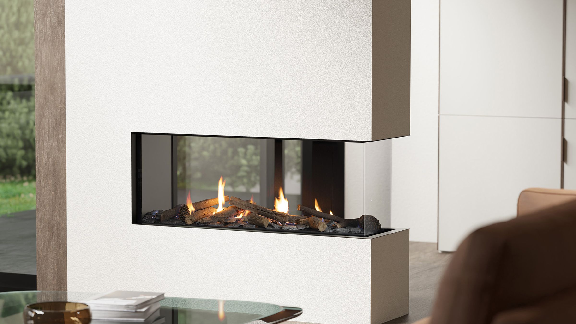 DN Corner and Peninsula gas fireplaces by Escea | ArchitectureAu