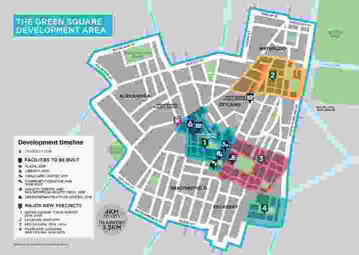 A map of the 278 hectare Green Square urban renewal site.