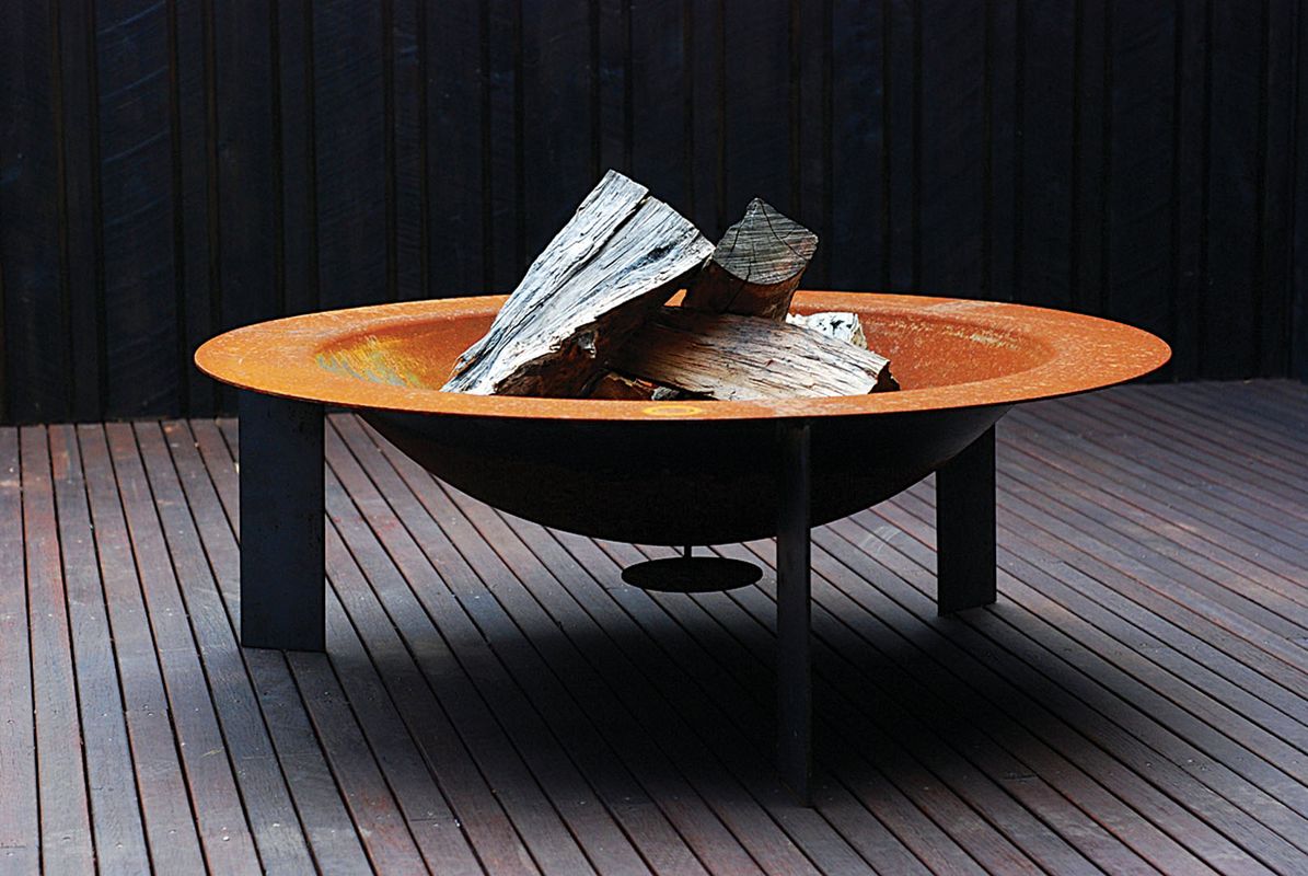 A steel outdoor firepit was one of the pieces that started LifeSpace Journey.