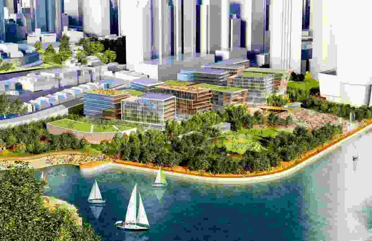 The proposed public domain in Central Barangaroo in the masterplan by Skidmore Ownings and Merrill and Andersen Hunter Horne