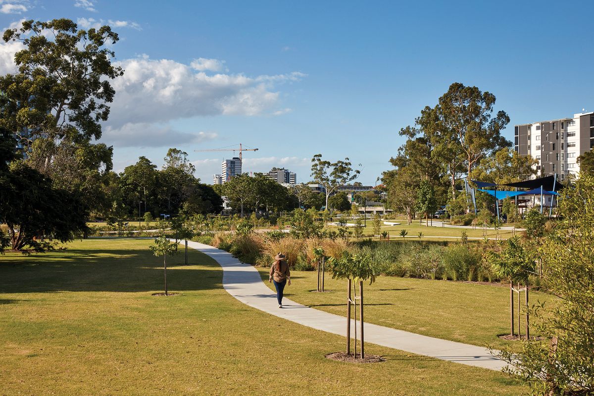 Restoration and connection Hanlon Park/Bur’uda Waterway Rejuvenation Landscape Australia