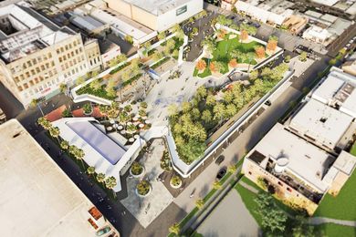 An aerial view of the new Cato Square that will replace a car park near Chapel Street in Melbourne's Prahran.