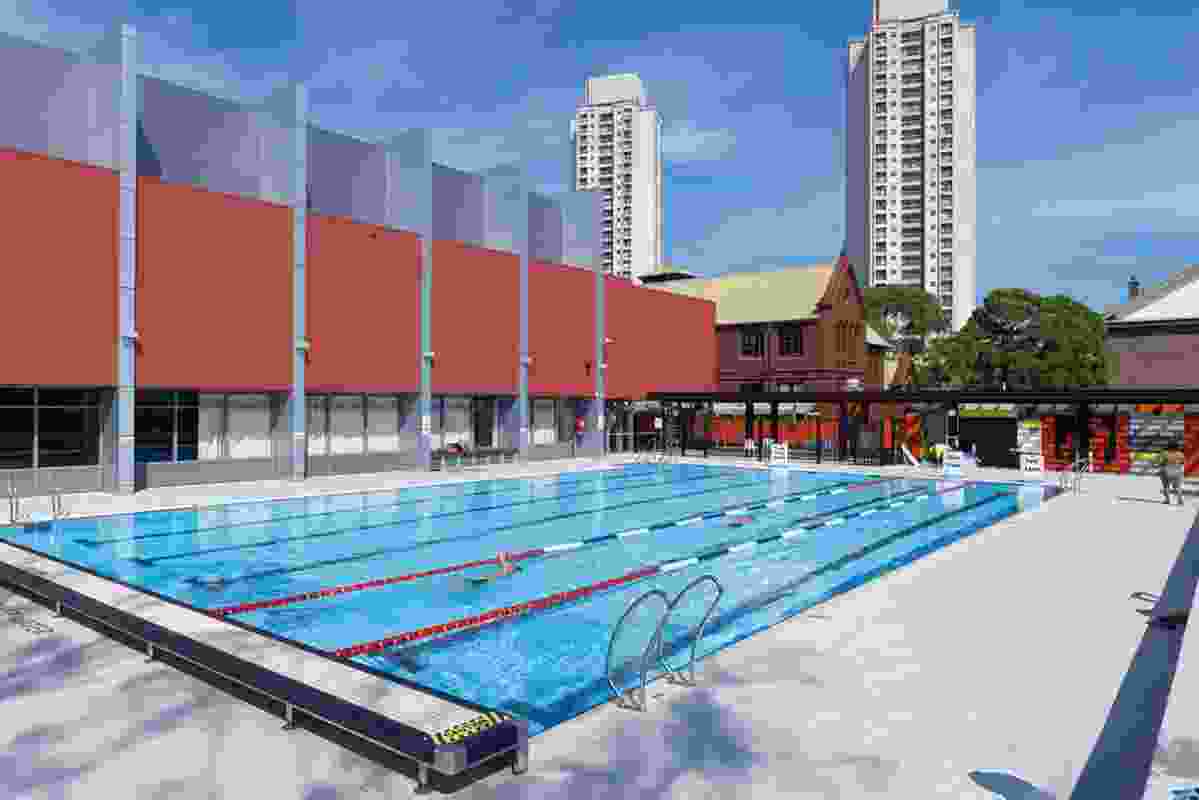 The outdoor pool, with its generous turf area, is a welcome antidote to the usual indoor pool environment.