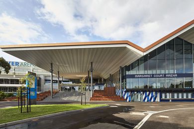 Margaret Court Arena designed by NH Architecture and Populous in joint venture.