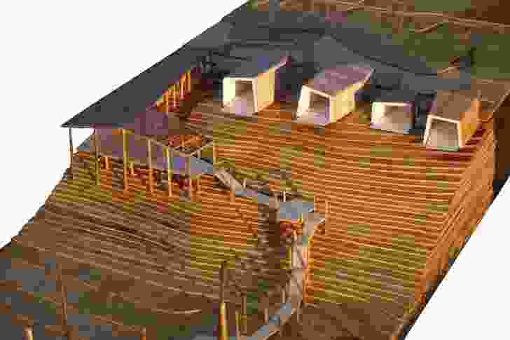 Schematic models of the Buvi Lodge, Lake Victoria, Uganda.