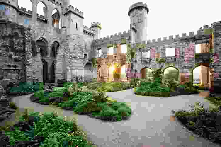 Verdant gardens planted within the dramatic ruins of Lowther Castle evoke the sense of a reordered nature.