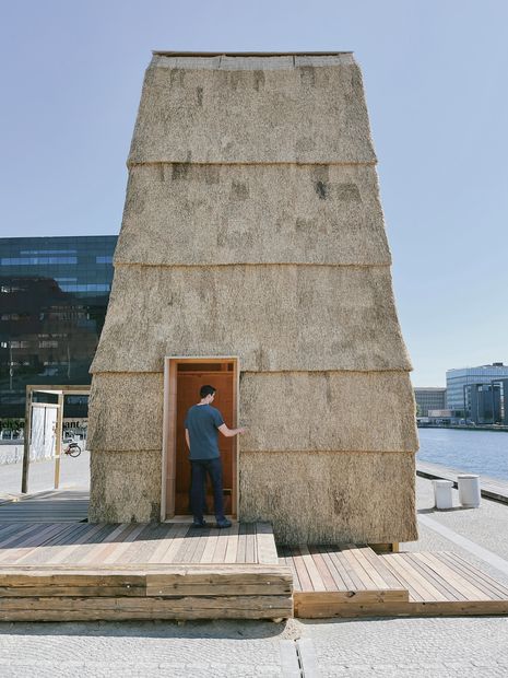 In collaboration with Rønnow Arkitekter and
Leth and Gori, CINARK built a thatched pavilion using biogenic materials for the 2023 UIA World Congress of Architects in Copenhagen.