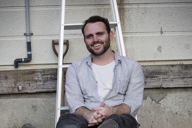 Andrew Burns takes a break, down the road from Australia House, Japan.