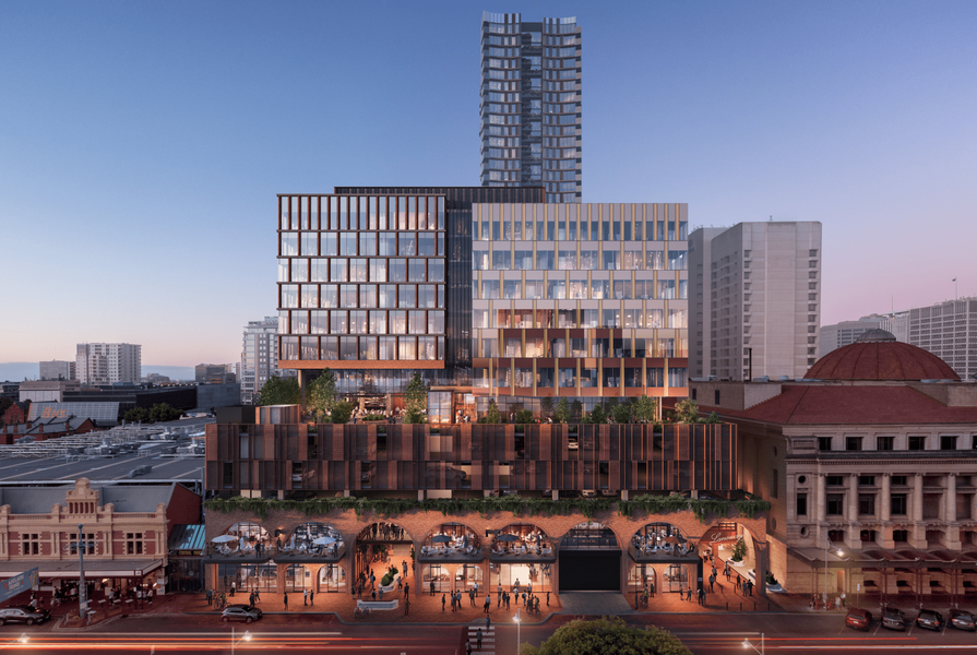 Adelaide's greenest office tower would be located within the Market Square development.