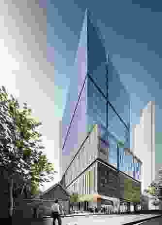 The proposed 22-storey tower the Wesley Place site by Cox Architecture.