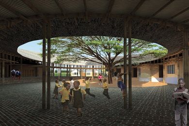 The Kenyan ecovillage's courtyard.