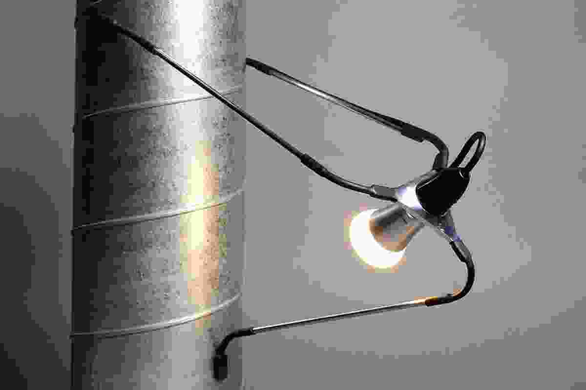 Andrew Southwood-Jones and Alexander Kashin, Spyder light (2013), milled aluminium, flexible joints and magnets.