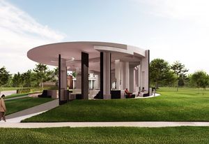 Serpentine Pavilion 2020 designed by Counterspace, Design Render, Exterior View.