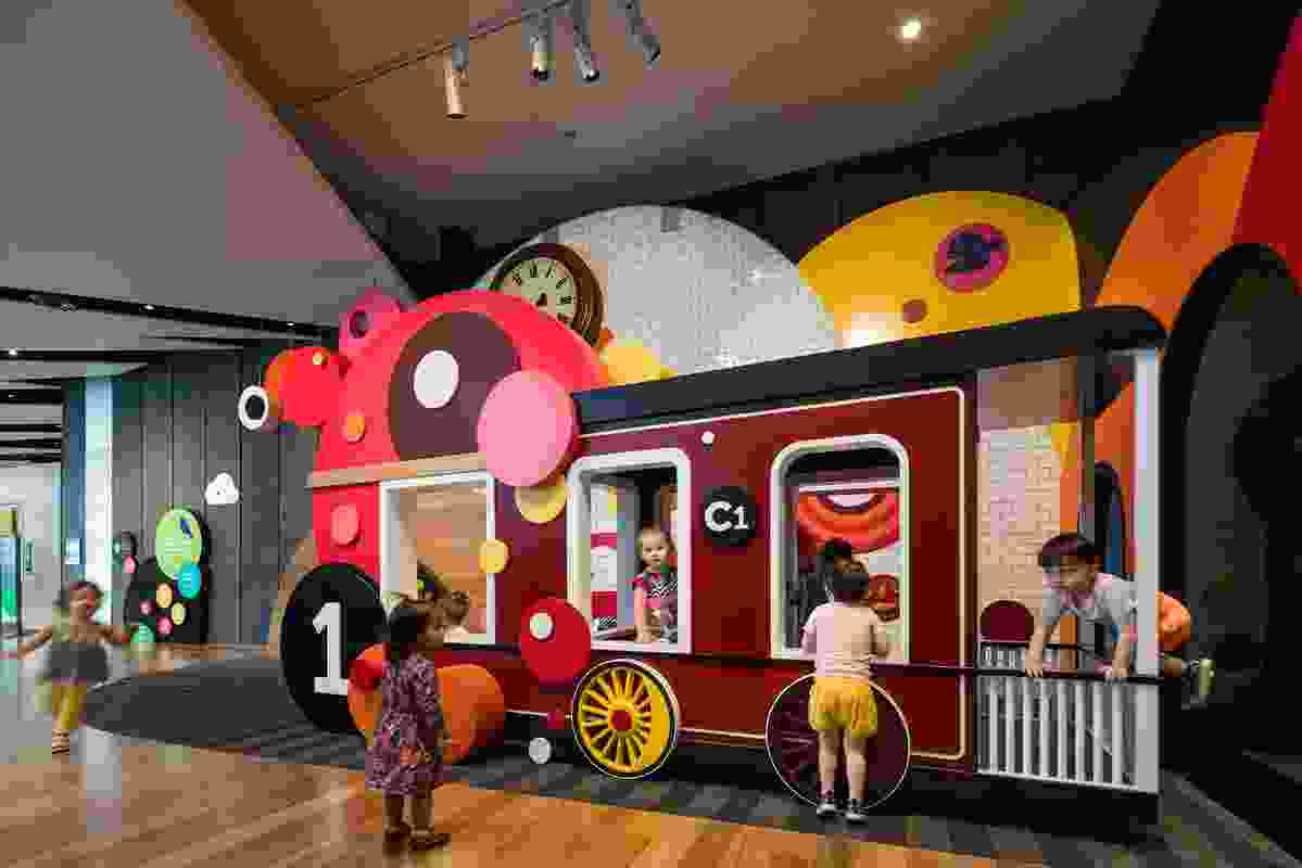 Meet me at the train! Welcome to the Pauline Gandel Children's Gallery, Melbourne Museum by Design Studio, Museum Victoria.