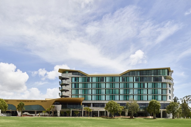 Eatons Hill Hotel and Retail Complex by Cox Architecture.